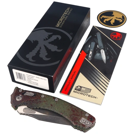 Microtech Amphibian Ram-Lok S/E Knife Outbreak Fluted Aluminium, Outbreak P/S M390MK by Tony Marfione (137RL-2FLOBS)