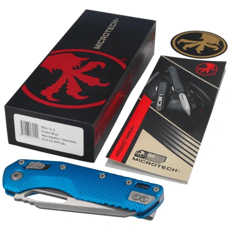 Nóż składany Microtech MSI Ram-Lok S/E Fluted Blue Aluminium, Apocalyptic M390MK by Tony Marfione (210-10APFLBL)