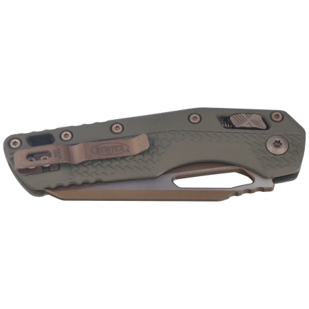 Microtech MSI Ram-Lok S/E Knife Tri-Grip Moss Green Polymer, Cerakote Moss Green M390MK by Tony Marfione (210T-1PMMG-C19Z23)