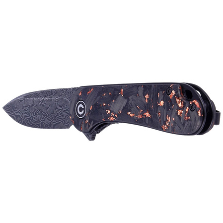 CIVIVI Elementum Flipper Shredded Carbon Fiber / Copper, Damascus (C907C-DS3)