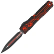 Nóż automatyczny OTF Microtech Ultratech Gen IV D/E Signature TRON Aluminium, Black Cerakote M390MK by Tony Marfione (11224-1RDROS)