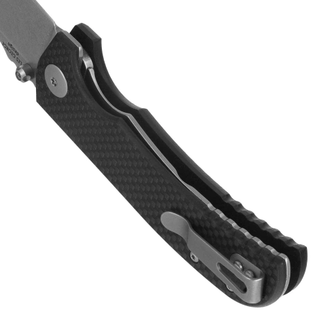 Spartan Blades Astor Black G10/Carbon Fiber, Tumbled CPM 154CM by Les George (SFBL8CF)