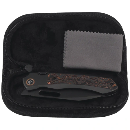 Remette Orca Knife Black Titanium/Copper Foil Carbon Fiber, Black DLC Pearlescent M390 (ORCATB)