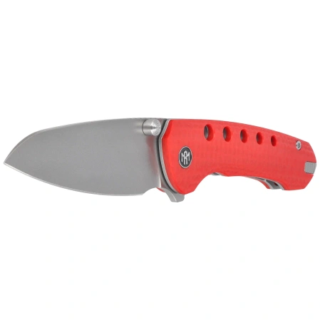 Nóż składany Remette BEE-R w/Titanium Toothpick Red G10, Sandblasted 14C28N