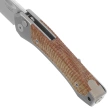 LionSteel Twain Gray Titanium / Natural Canvas Micarta, Satin MagnaCut by Gianni Pauletta (TW GY CVN)