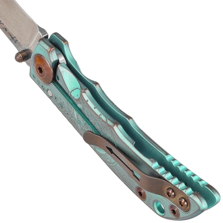Spartan Blades Harsey Folder 3.25 Compass Titanium, Stonewashed MagnaCut by William W. Harsey (SF10 Custom Compass)