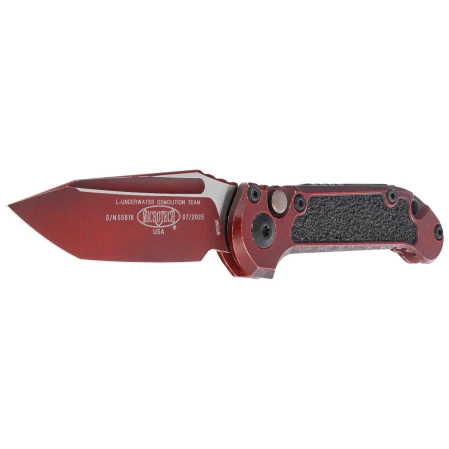 Microtech LUDT Gen III T/E Knife Weathered Crimson Aluminum, Weathered Crimson M390MK by Tony Marfione (1136-1WCM)