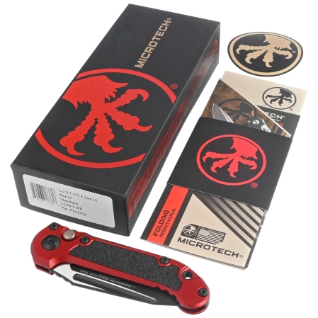 Microtech LUDT Gen III T/E Automatic Knife Merlot Aluminum, Black M390MK by Tony Marfione (1136-1MR)