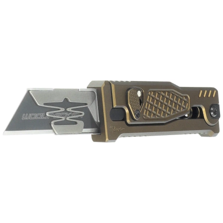Reate EXO-U V2 Utility Knife Bronze Diamond Pattern Aluminum, Stainless Steel