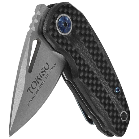 Tokisu Money Clip Knife Carbon Fiber/Black G10, Satin 7Cr17Mov (18684)