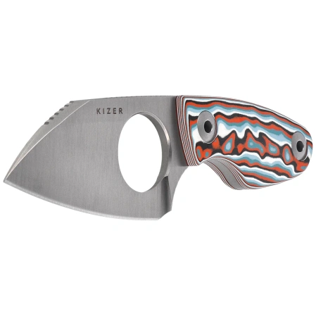 Kizer Nightjar Knife Multicolored Vortex Micarta, Satin AUS-10 by Vincent Rizzo (1114A3)