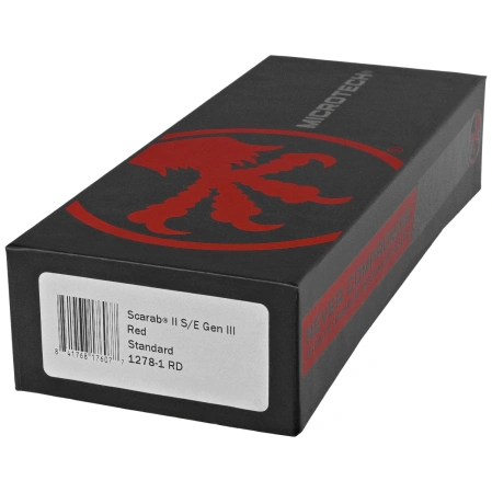 Microtech Scarab II Gen III S/E OTF Knife Red Aluminum, Black M390MK by Tony Marfione (1278-1RD)