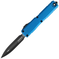 Microtech Ultratech Gen IV D/E OTF Knife Tactical Blue Aluminum, Black M390MK by Tony Marfione (11224-1BL)
