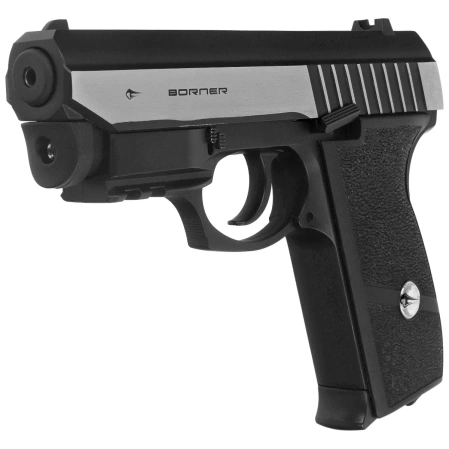 Zestaw wiatrówkowy 45: Pistolet Borner Panther 801 4.5 mm, 1400 BBs, 10 kapsuł CO₂, 100 tarcz