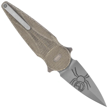 Nóż składany FOX Saturn OD Green Canvas Micarta, Coarse Stone Washed N690Co by Denis Simonutti (FX-551 MOD)