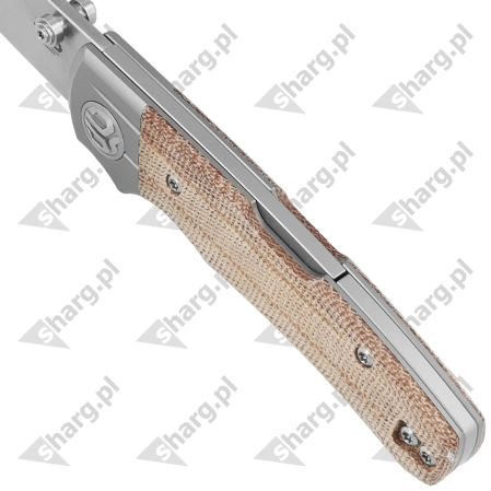 Bestech Tonic Grey Titanium/Natural Canvas Micarta, Satin M390 by Colin Maisonpierre Knife (BT2204B)