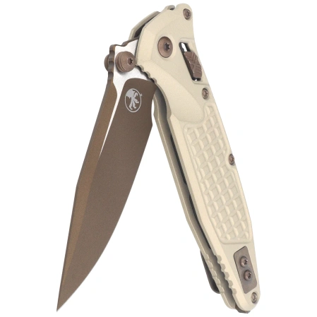 Microtech Socom Ram-Lok S/E Knife Champagne Gold Frag Aluminum, Champagne Gold M390MK by Tony Marfione (160RL-1FRCG-C19Z23)