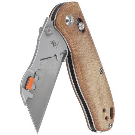 Kizer Uti Bear 2 Knife Brown Micarta, Bead Blasted SK5 / 50Cr15MoV by Azo (V3619JA7)