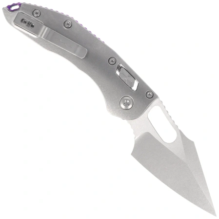 Nóż składany Microtech Stitch Ram-Lok S/E Marfione Select Gray Titanium, Purple BP, Stonewashed M390MK by Borka Blades and Tony Marfione (169RL-10MS3)