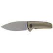 WE Knife Shakan LE No 060/310 Golden Satin Polished Patterned Titanium, Silver Bead Blasted CPM 20CV (WE20052C-2)