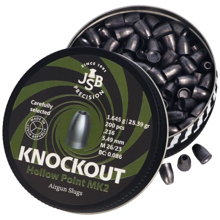JSB KnockOut Slugs MKII .216 / 5.49 mm, 1.645 g, 200 pcs (546222-200)