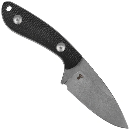 Kubey Bloom Knife Black Coarse Micarta, Beadblasted 14C28N by Scott Halpern (KU411A)