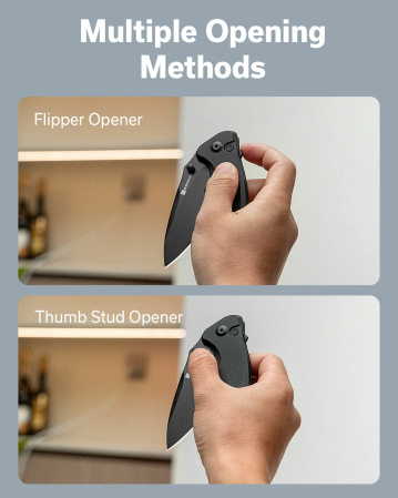 Sencut Cybrix Black Aluminum Knife, Black 9Cr18MoV (S23098A-1)