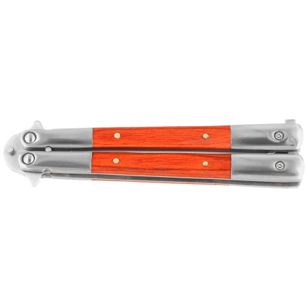 Third Decor Habitat Balisong Knife Palisander Wood/Stainless Steel, Satin 420 (K2095)