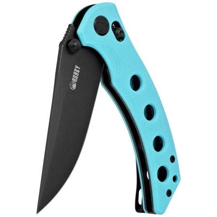 Nóż składany Kubey Hound Light Blue G10, Blackwashed 14C28N by Maksim Tkachuk (KU172D)