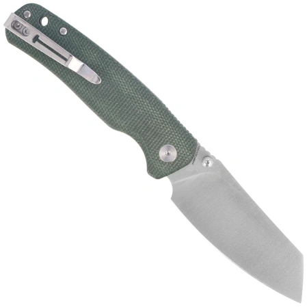 Nóż składany Bestechman Cicada's Wing-TL Green Canvas Micarta, Satin 10Cr15CoMoV (BMK24-M-2)