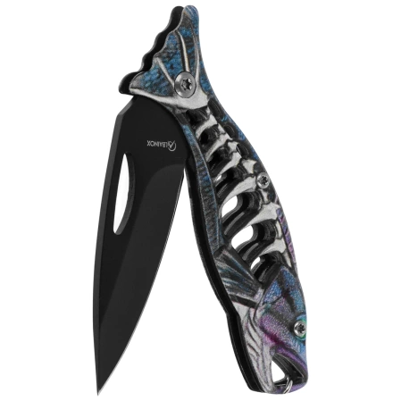 Nóż wędkarski brelok Martinez Albainox Blue Aluminium, Black 3Cr13Mov (18504-BL)