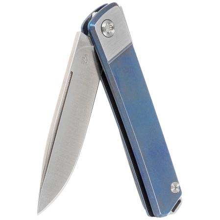 Nóż składany Medford Gentleman Jack Drop Point, Blue / Silver Titanium, Std HW/Clip, Tumbled S45VN (MK2114TD-37A2-TSCS-Q4)