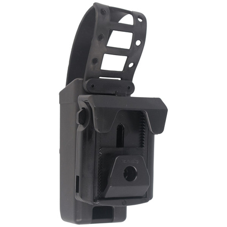 Ładownica ESP na dwurzędowy magazynek 9 mm / .40 z obrotowym mocowaniem UBC-01 i paskiem zabezpieczającym, czarna (MH-04-S)