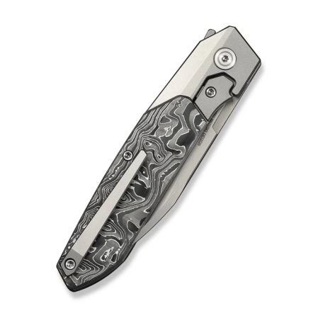 WeKnife Brr15 Gray Titanium/Aluminum Foil Carbon Fiber, Stonewashed M390 by Rafal Brzeski (WE24007-2)