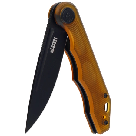 Nóż składany Kubey Mizo Ultem, Black Stonewashed AUS-10 by Tiguass (KU312N)