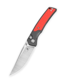 Bestechman Icebreaker Knife Black Aluminum / Red G10, Satin D2 (BMK16A)