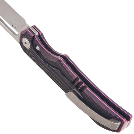Bestech Taipan Knife Purple/Black Titanium, Hand Rubbed Satin MagnaCut by James Lowe (BT2503H)