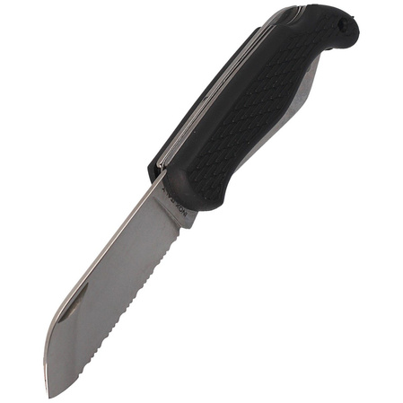 Nóż żeglarski MAC Boat 2 Black PP-TPE, Satin W 1.4034