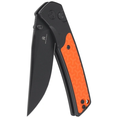 Nóż składany Bestechman Icebreaker Black Aluminum / Orange G10, Black PVD D2 (BMK16D)