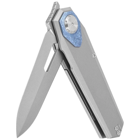 Nóż składany Remette RT-Infinite Power Gray Titanium, Hand Grinding Pearlescent M390 (RTIP-T)