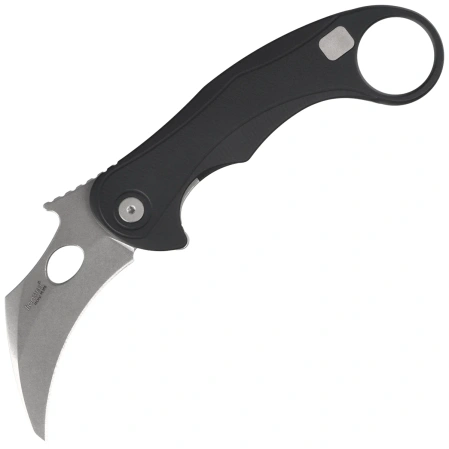 Nóż składany LionSteel L.E.One Mid Karambit Black Aluminium, Stonewashed M390 by Emerson Design (LE2 A BS)