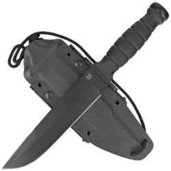 Fox Defender Black FRN, Black Top Shield N690Co Knife (FX-689B)