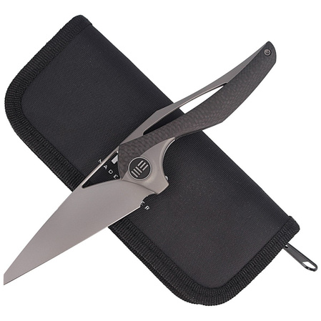Nóż składany WE Knife ?ternA Gray Titanium / Carbon Fiber, Polished Bead Blasted M390 by Elijah Isham (918A)