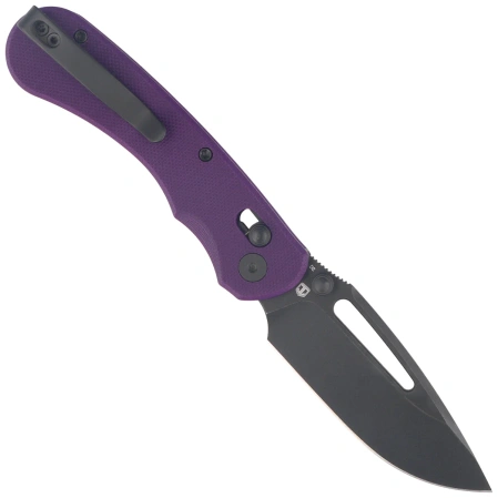 Kubey Stalker Knife Purple G10, Blackwashed D2 by Johan Jordaan (KU504D)