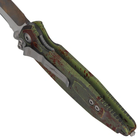 Nóż składany Microtech Socom Elite T/E-M Signature Outbreak Aluminium, Stonewashed M390MK by Tony Marfione (161-1OBS)