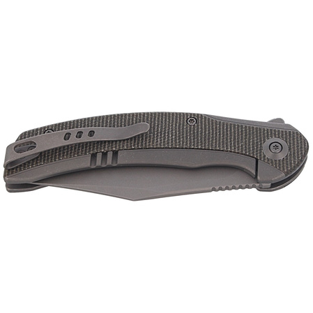 WE Knife Snick Gray Titanium / Dark Green Micarta, Gray Stonewashed CPM-20CV (WE19022F-5)