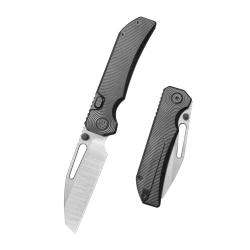KB Knives Venom Black DLC w/ Radial Milling Titanium, Satin S90V by James Lowe (KB435C-1)