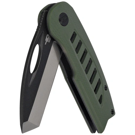 Bestech Explorer Knife Green G10, Satin/Black D2 (BG37B)