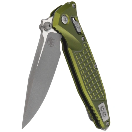 Microtech Socom Ram-Lok S/P-M Knife OD Green Frag Aluminum, Apocalyptic M390MK by Tony Marfione (160RL-10APFROD)