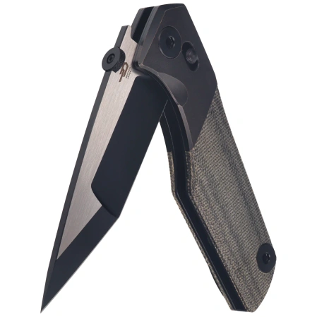 Bestech Cetus Knife Black Bronze Titanium / Black Canvas Micarta, Black PVD / Satin M390 by Poltergeist Works (BT2304A)